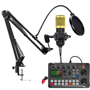 Ensemble de microphone à condensateur cardioïde BM800 avec <span class=keywords><strong>carte</strong></span> <span class=keywords><strong>son</strong></span> F998 personnalisée, réduction du bruit, métal et plastique, neuf, pour <span class=keywords><strong>enregistrement</strong></span> studio complet - Product Image 4