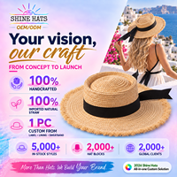 Chapeaux de paille pour femmes 2027 avec logo personnalisé, à large bord, style sombrero, chapeau de soleil d'été pour la plage, avec ruban, vente en gros
