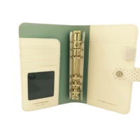 Logo Multifunctionele Rits Loose Leaf Binder Ringen Mini Journal Bindmiddel A6 Size Custom Ring Lederen Dagboek Bindmiddel