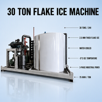 Machine à glace en paillettes industrielle ODM 30 tonnes, refroidie par eau, qualité alimentaire, haute productivité, automatique pour la logistique des produits de la mer et la conservation au froid