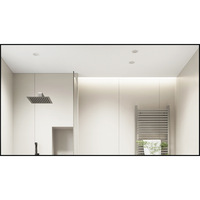 Miroir avec cadre en aluminium brossé noir de forme retangluar en gros avec cintres