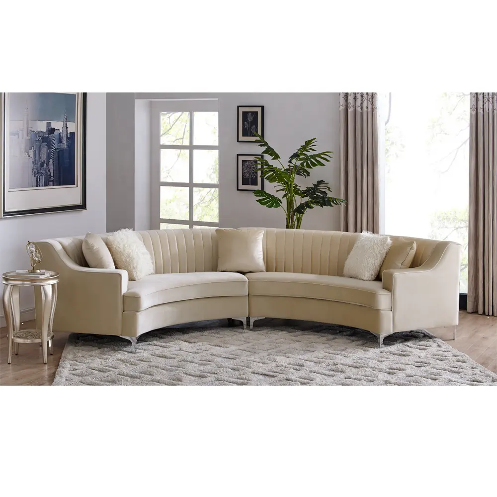 Halbmond förmige Sofa designs im Luxus stil Schnitts ofa garnitur Wohnzimmer möbel