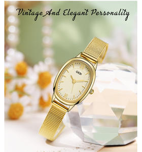 นาฬิกาควอตซ์ผู้หญิงทรงรี ดีไซน์เรียบหรู ขนาดเล็ก ระดับไฮเอนด์ กันน้ำ ผลิตตามสั่งจากโรงงาน - Product Image 2