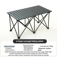 Ensemble table et chaises de camping portable pour l'extérieur, design moderne, table carrée pliante en alliage pour la plage, table pliante pour véhicule