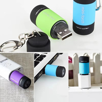 Mini linterna EDC portátil para llavero, linterna de regalo del tamaño de un pulgar, recargable por USB, de ABS, para exteriores, de emergencia, LED, venta al por mayor, personalizada