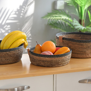 Rattan Fruit <b>Basket</b> Oval M Size No Lid Kitchen Storage Desktop Organizer Living Room Snack <b>Basket</b> - Product Image 2