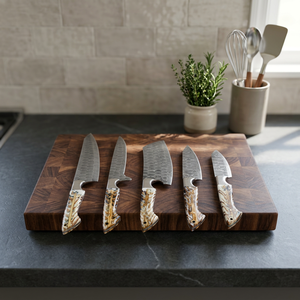 High Quality 5 PCS Professional <b>Kitchen</b> <b>Knife</b> Set With Damascus Steel Blade and Custom Handle <b>Kitchen</b> <b>Knife</b> Set For Hot Sale - Product Image 3