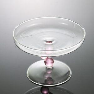 European-Style High-Legged Ins Wind Glass Fruit Plate Decorative <strong>Dessert</strong> Snack <strong>Tray</strong> with Gourd for Cake Tools - Product Image 3
