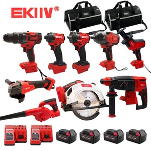 Ensemble d'outils électriques professionnels EKIIV 18V sans balais, 10 outils, multifonction, perceuse électrique au lithium - Product Image 2