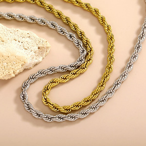 Pulsera de Cadena Trenzada de Acero Inoxidable de 6mm, Estilo Europeo Americano, Unisex, Moderna, con Botón, Marca Tanjing Fashion - Product Image 3