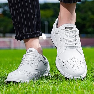 Zapatos de Golf HOKMAN para Hombre, de Cuero Genuino Blanco, con Suela de Goma y Entresuela de EVA, Estilo Deportivo de Primavera - Product Image 3