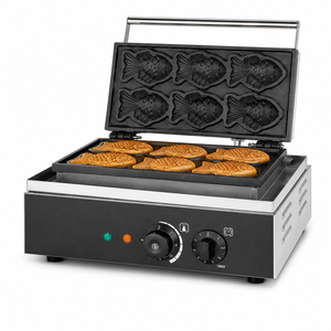 Máquina Eléctrica Comercial para Taiyaki, 220V 1550W, Acero Inoxidable, Antiadherente, para Hacer Gofres de Pescado, Repostería Japonesa para Tiendas de Snacks - Product Image 1