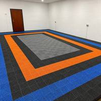 Dalles de garage modulaires 3D modernes pour lavage de voitures en extérieur, en plastique coloré épais et robuste, à emboîtement, ventilées, pour detailing automobile - Vente en gros