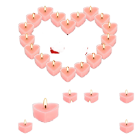 50 bougies chauffe-plat en cire en forme de cœur, 4 heures de combustion, parfumées à la rose, sans fumée, pour la Saint-Valentin, demande en mariage, ambiance romantique