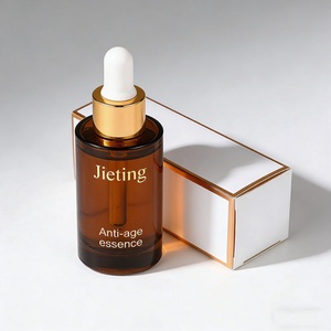 Luxury Glass Skincare Packaging Frosting Amber Essential Oil Serum 30ml Matte Dropper Bottle with OEM Logo - Product Image 2