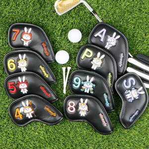 Vente en gros OEM ODM <span class=keywords><strong>Logo</strong></span> personnalisé Expédition rapide Prix d'usine Figure de lapin Motif PU Cuir Broderie <span class=keywords><strong>Golf</strong></span> Couvre-chef en cuir - Product Image 1