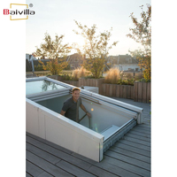 Panneau de verre mobile motorisé intelligent Conception de toit Sortie d'escalier Système de fenêtre de lucarne coulissante rétractable électrique