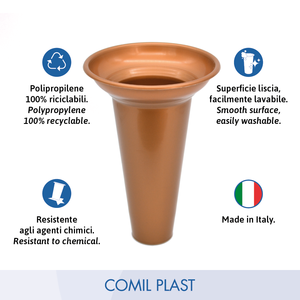 Great Quality COMIL PLAST CF24 European Style Plastic <b>Vase</b> Replacement for <b>Bronze</b> Ring Niche Mausoleum Crypt Height 7.3 Inches - Product Image 2