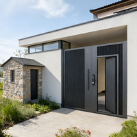 Moderne aluminium schuifpoort voor huisentree, automatische oprit, buitenbeveiliging, residentieel, zwaar belastbaar, buitenbeveiliging
