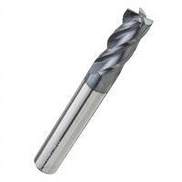 Fraise à 4 dents en carbure de tungstène personnalisée, outil de fraisage CNC HRC 55/60, revêtement AlTiN, fraisage en pente, support ODM OEM