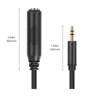 Konverter Adaptor Kabel Audio Stereo 3.5Mm 1/8 Inci TRS Jantan Ke 6.35Mm 1/4 Inci Betina untuk Speaker Amplifier Headphone Ponsel