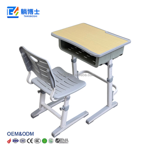 Ensemble bureau et chaise pour écolier, certifié ISO, réglable, à <span class=keywords><strong>colonne</strong></span> unique, avec tiroir - Product Image 2