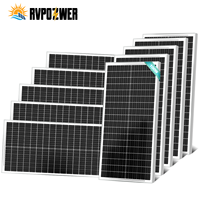Panneau Solaire PV 100W 200W 300W 400W, Module à Cadre Noir Double Verre, Demi-Cellules pour Système de Toiture Mono
