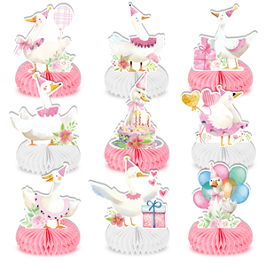 Huancai stupidi oca a nido d'ape centrotavola da tavolo Toppers 9 pezzi appesi ventagli di carta per bambini decorazioni di compleanno forniture per feste - Product Image 1