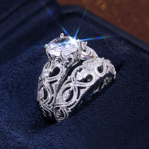 Juego de Anillos de Pareja de Dos Piezas con Corazón Hueco para Mujer, Joyería Romántica, Elegante y a la Moda - Product Image 2