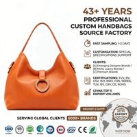Sac à main d'été de luxe en cuir PU vegan orange pour femme, avec anneau doré, sac hobo souple, sac à bandoulière, logo personnalisé, fabrication usine 2026