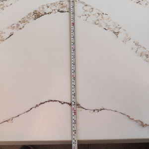 Mesa de Comedor Rectangular Moderna ODM/OEM 5004 Brittanicca, Piedra Artificial de Cuarzo Blanco Calacatta, Losa Grande Pulida, Ecológica - Product Image 3