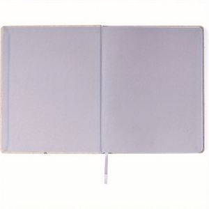 Large Plain Linen Cover Writing Journal 256 Ruled Cream Pages Ribbon <b>Bookmark</b> Lay Flat Desk Size Lined Notebook Made Guangdong - Product Image 4