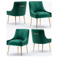 Edelstahl Leder Gepolsterter Esszimmerstuhl Modernes Minimalistisches Design Weiche Polsterung Weiße Rückenlehne für Hotel Restaurant
