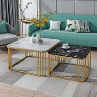 Table basse carrée en marbre nordique, mobilier de maison pour petit appartement, salon moderne, design créatif, luxe léger, gain de place, empilable