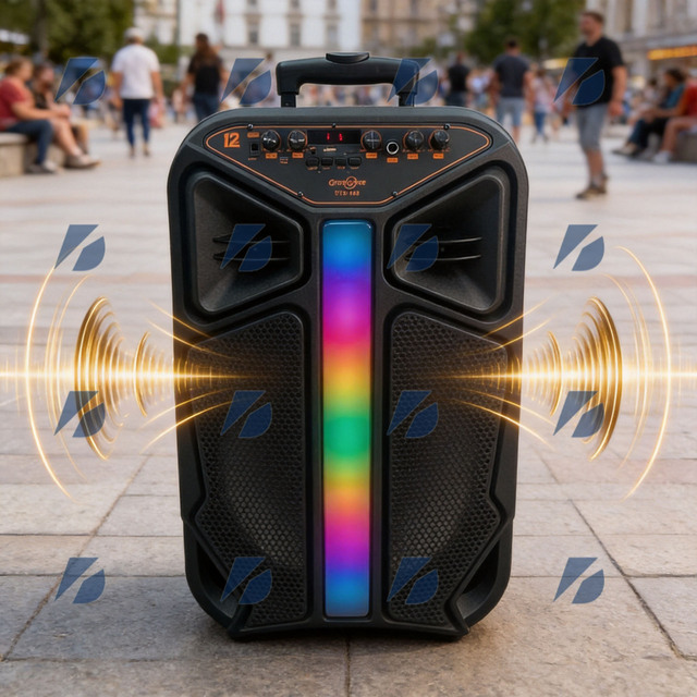 Greatnice GTS-1846 Wireless Portable Outdoor DJ Party for LED RGB Multifunction Trolley Speaker with TWS&FM&USB 12 Inch