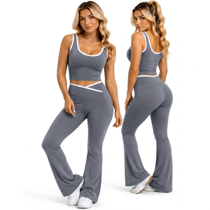 Conjunto Deportivo de 2 Piezas para Mujer, de Alta Calidad, con Leggings y Sujetador Deportivo, Transpirable, Leggings de Verano, Pantalones de Cintura Alta - Product Image 1