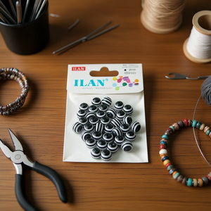 Perline a strisce Ilan da 10 mm per la creazione di gioielli e artigianato - Product Image 3