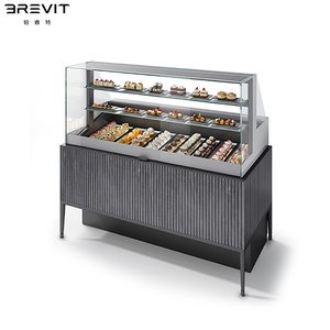 Petit réfrigérateur de présentation pour gâteaux et desserts, en verre et acier inoxydable, à température unique, avec refroidissement pour crèmes glacées - Product Image 3