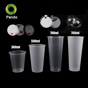 Vasos de plástico desechables con tapa para restaurante, venta al por mayor, con logotipo personalizado, para té, leche, jugo