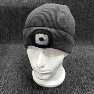 Bonnet LED de haute qualité personnalisable, bonnet tricoté USB, bonnet chaud pour les sports d'hiver, bonnet pour course nocturne en extérieur avec éclairage LED - Product Image 4