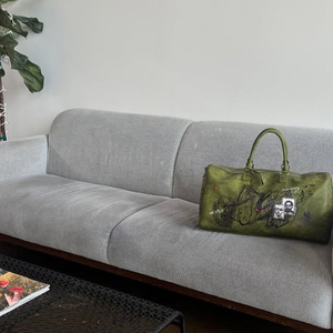 Vintage Distress Heavyweight Wholesale Custom Graphic Print Acid <strong>Wash</strong> Double Soft Strap Handheld Portable Travel <strong>Mens</strong> Duffel <strong>Bag</strong> - Product Image 2