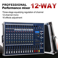 Amplificateur audio haute puissance Biner GT12M Professional 2400W *2 12 canaux pour DJ et karaoké