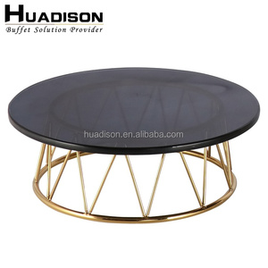 Huadison Catering Equipment Buffet Luxury Gold Snack <strong>Stands</strong> <strong>Three</strong> <strong>Tiers</strong> Buffet <strong>Food</strong> Display <strong>Stand</strong> for Wedding Banquet - Product Image 4