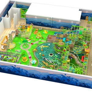 สนามเด็กเล่นในร่มสไตล์ป่า  สถานที่พักผ่อนในร่มสำหรับเด็ก  ธีมป่า  ปราสาทสนุกในร่ม  พร้อมสระบอลและแทรมโพลีน - Product Image 3