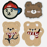 Op maat gemaakte DIY kledingdecoratie dieren schattige beer hond unieke cartoon-patches groothandel dieren borduurpatch