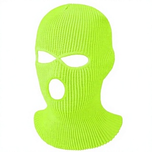 Pasamontañas de Punto Verde Neón Unisex, Máscara Facial Completa, Gorro para Adultos para Exteriores, Pasamontañas Unisex Transpirable - Product Image 1