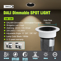 12W Dali DT6 DT8 Dimmable Tunable Spot LED Plafonnier Réglable Encastré Cob Anti-Glare Encastré Downlight