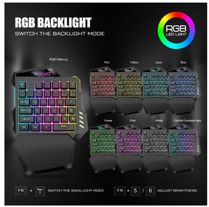 Venta al por mayor de fábrica directa iluminada mano izquierda Esports Mini teclado 2,4G inalámbrico teclado de juego de una sola mano - Product Image 3