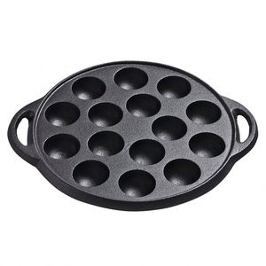 Uncoated Non-Stick Cast Iron Fry <b>Pan</b> Thickened Metal for Meatball Octopus Quail Egg and Other Foods - Product Image 1