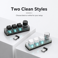 Keypad Makro Nirkabel 3 Tombol 1 Kenop 2.4G Keyboard Mekanik yang Dapat Diprogram Kenop Volume RGB untuk PC Kantor Pengeditan Video